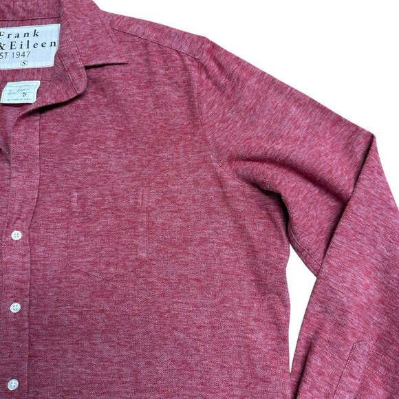 FRANK & EILEEN STYLE EILEEN BUTTON UP SHIRT FLANNEL RED HEATHERED COTTON SIZE S - Picture 4 of 10